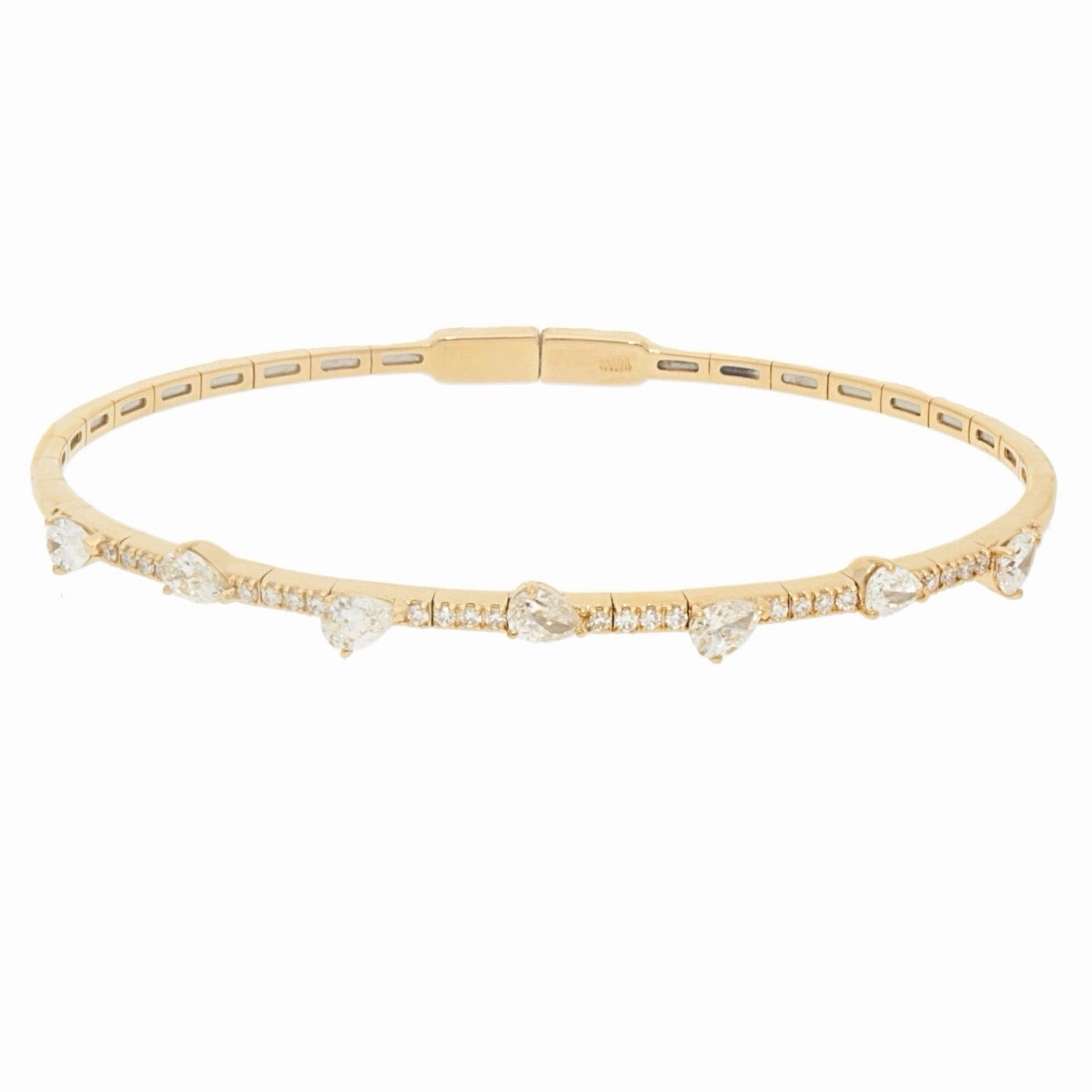Alternating Diamond Pears Flexible Tennis Bracelet