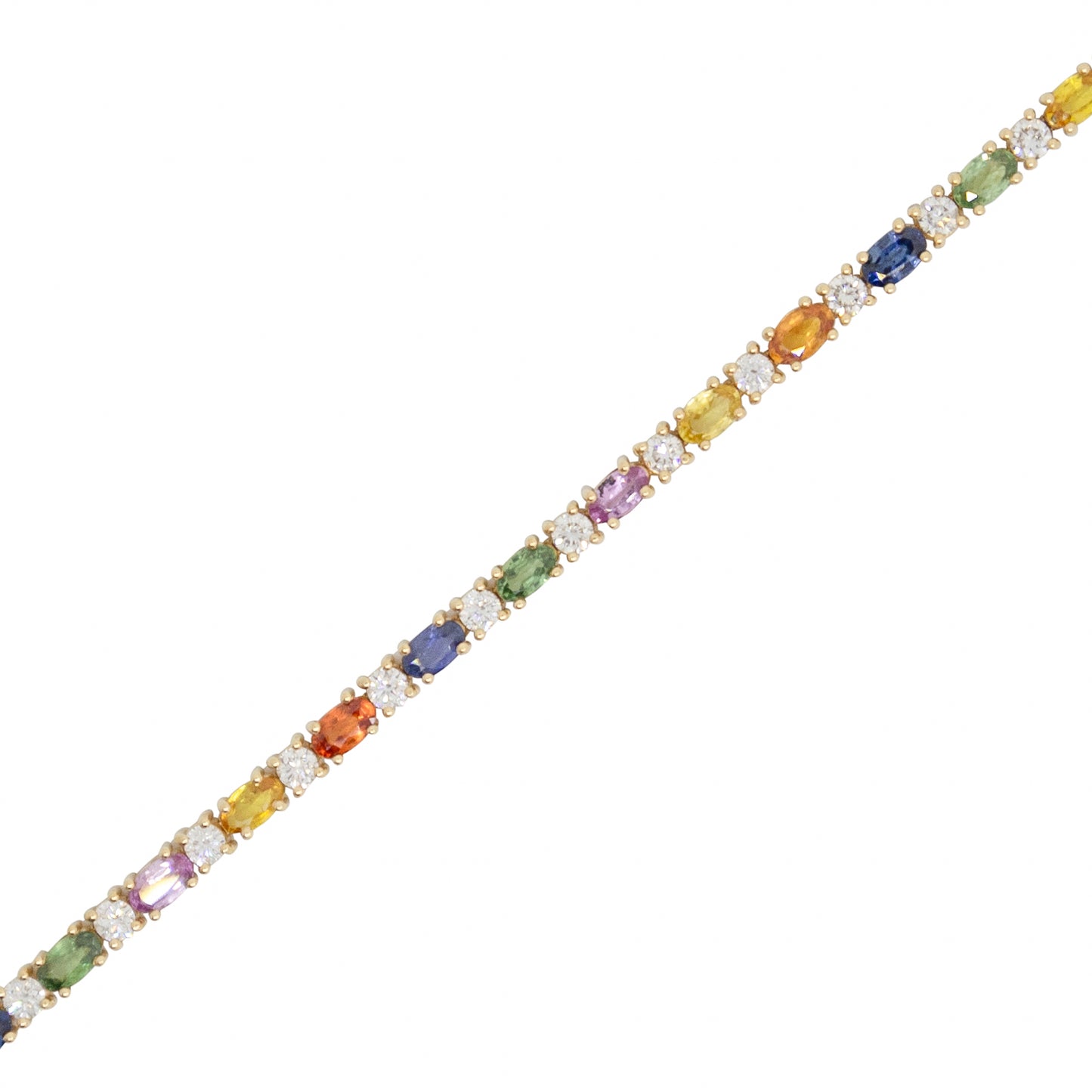 Oval Sapphire + Diamond Mix Bracelet - TENNIS CLUB