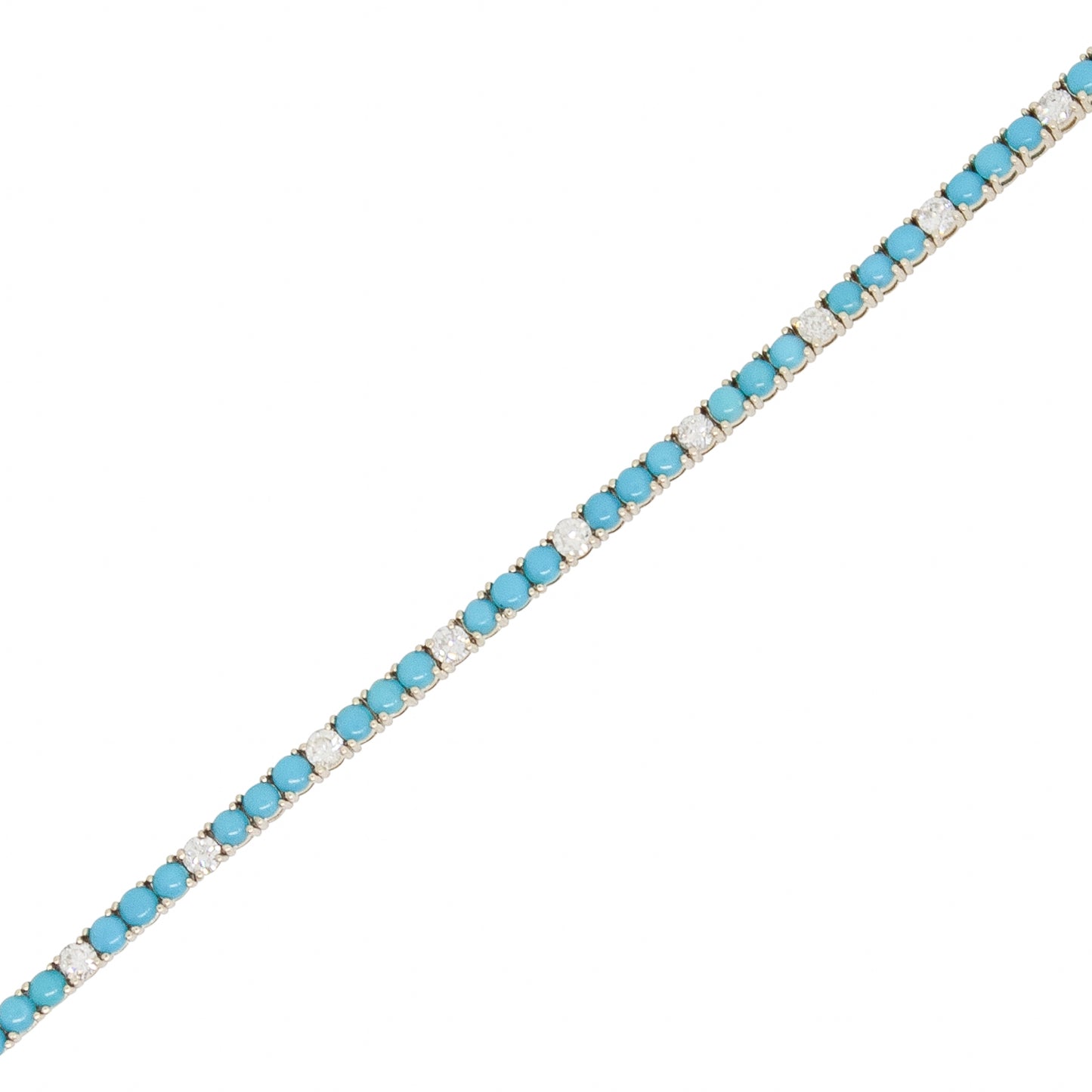 Turquoise Cabachon + Diamond Bracelet - TENNIS CLUB