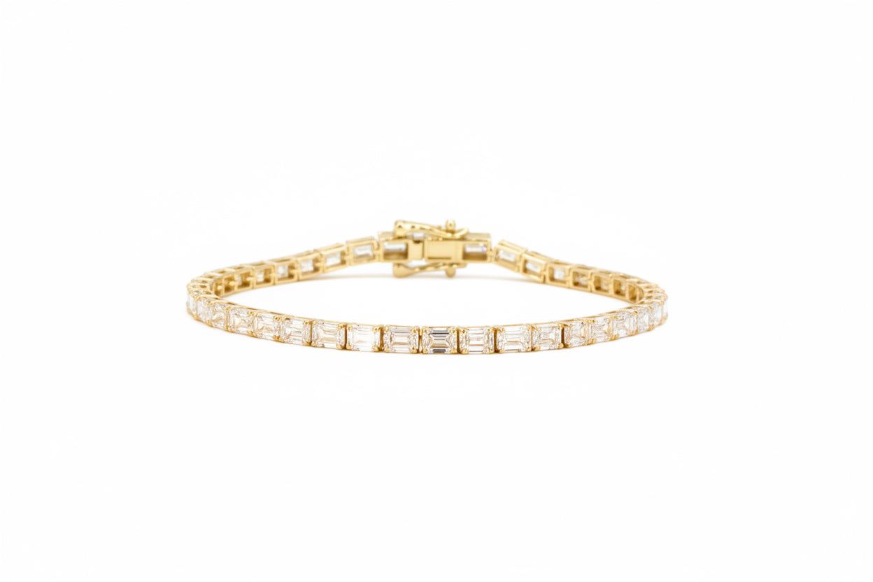Large Baguette Lab Diamond Bracelet - TENNIS CLUB