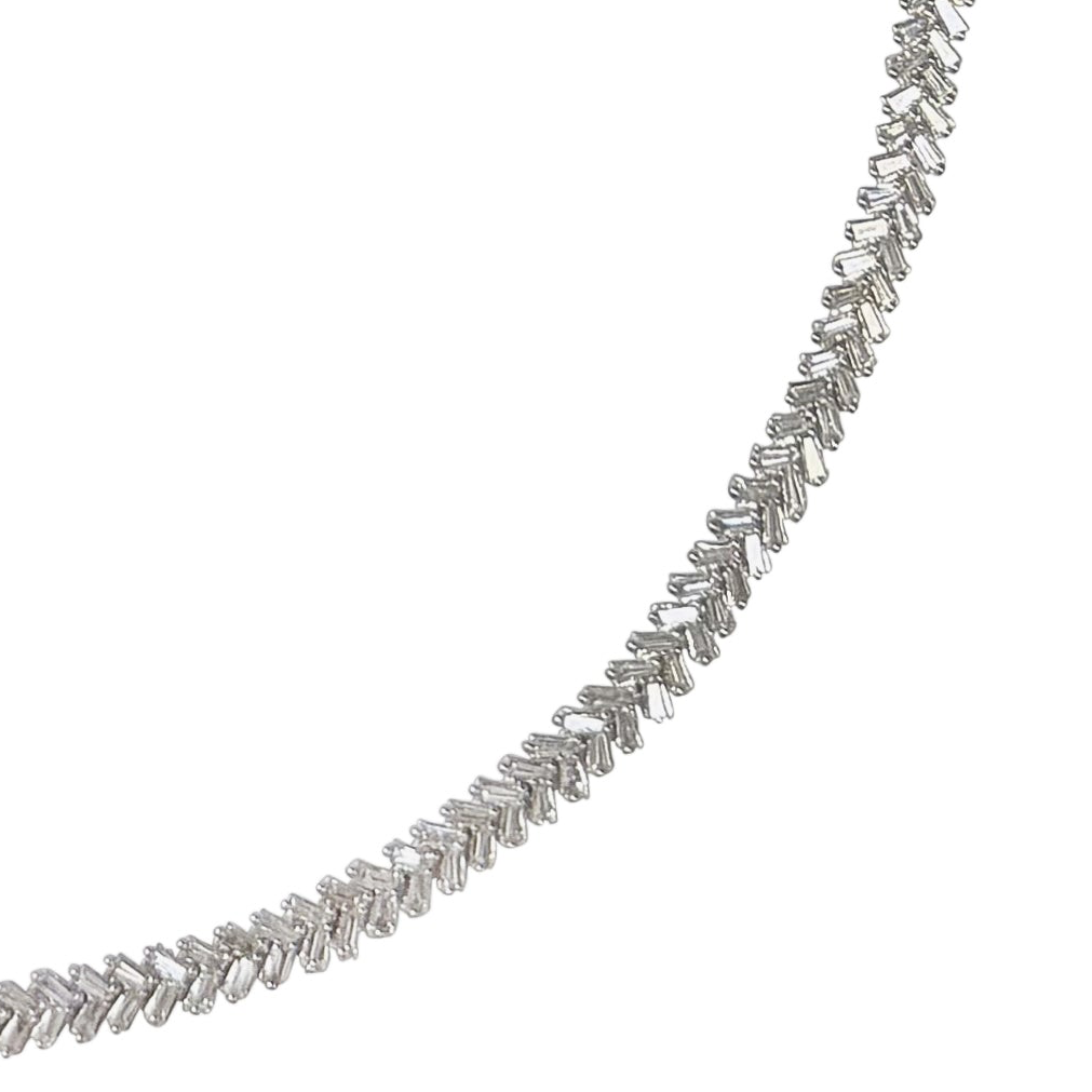 Diamond Chevron Tennis Necklace - TENNIS CLUB