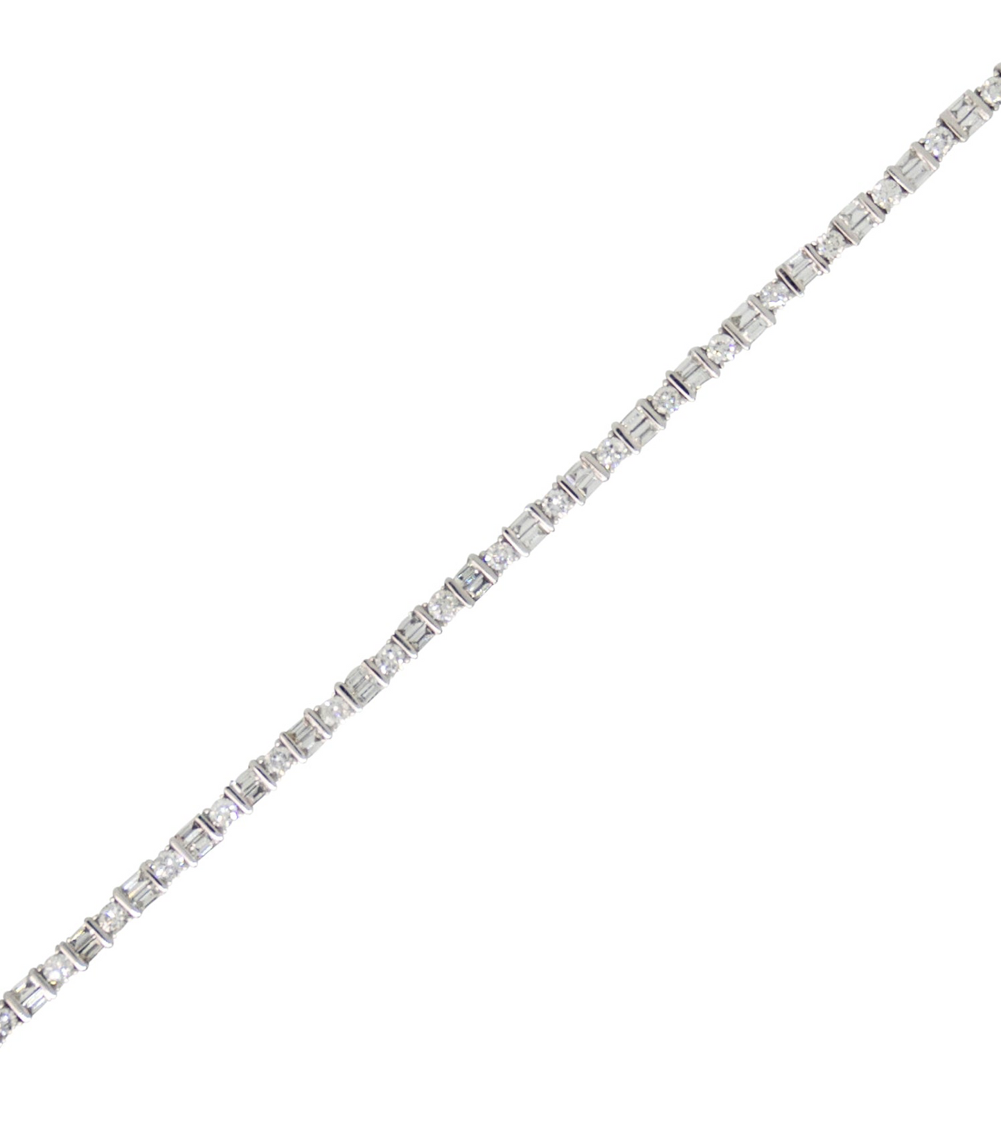 Diamond Round & Baguette Tennis Bracelet