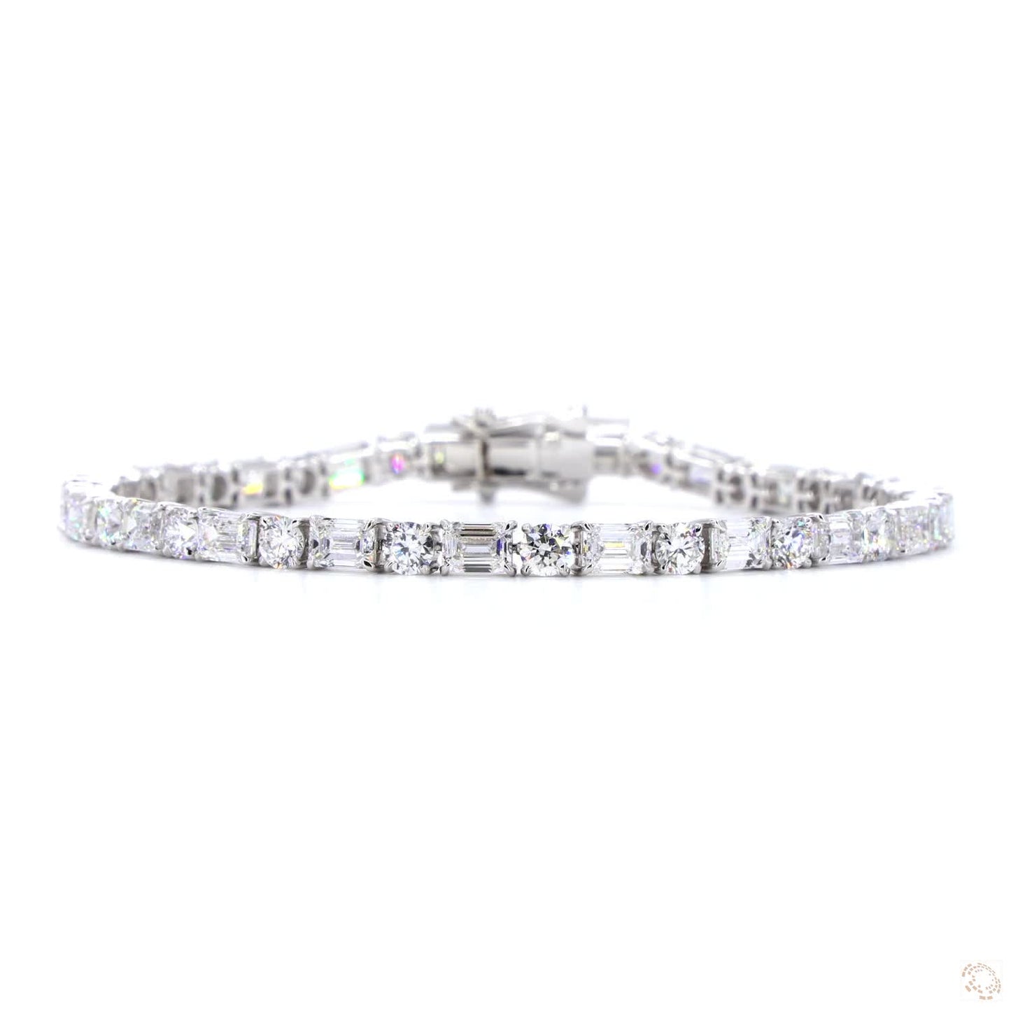 Alternating Emerald & Round Lab Diamond Bracelet - TENNIS CLUB