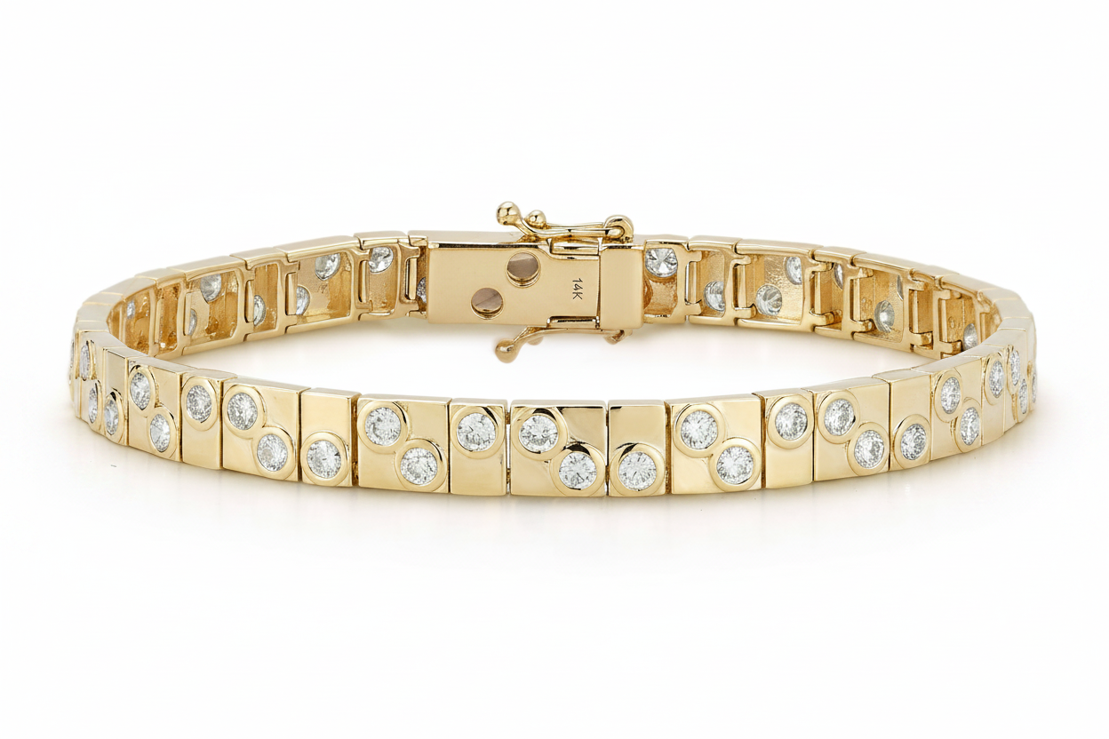 Diamond Puzzle Dice Tennis Bracelet