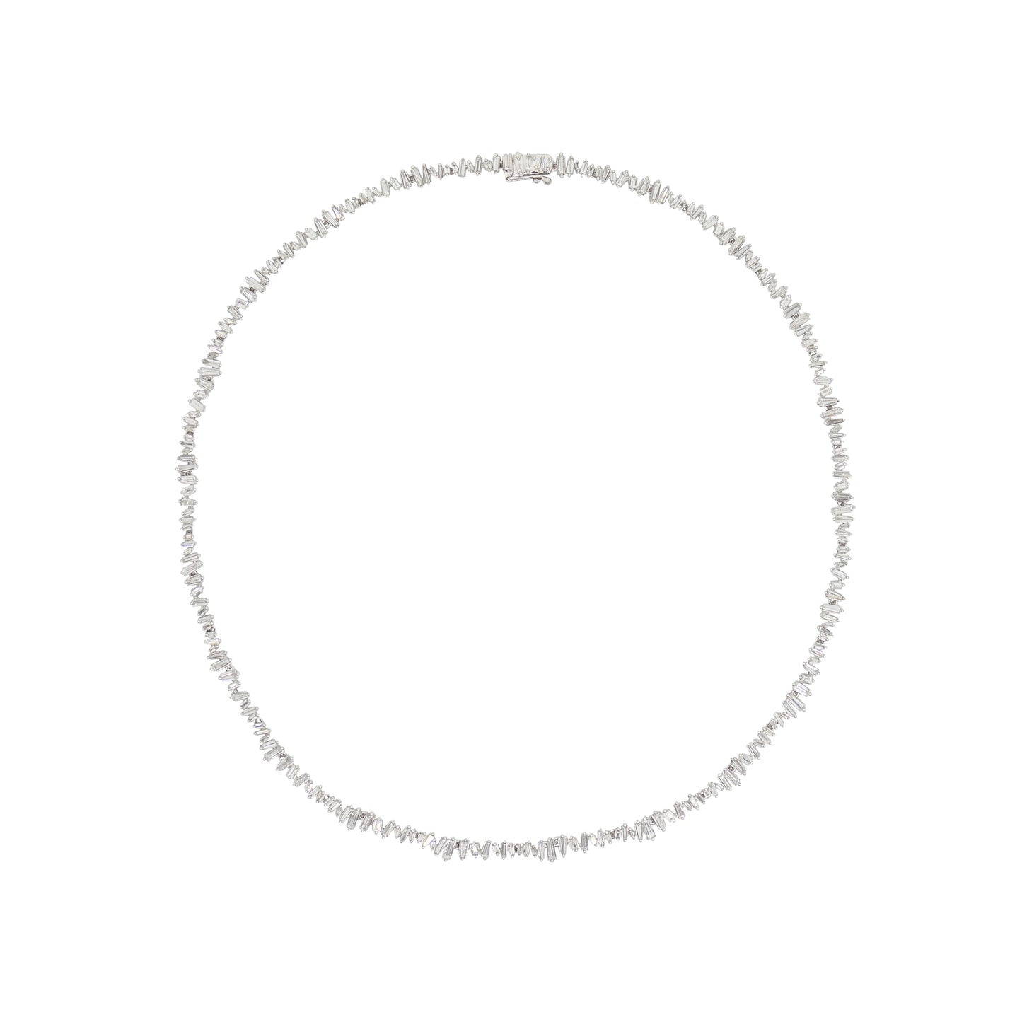 Cluster Baguette Diamond Necklace