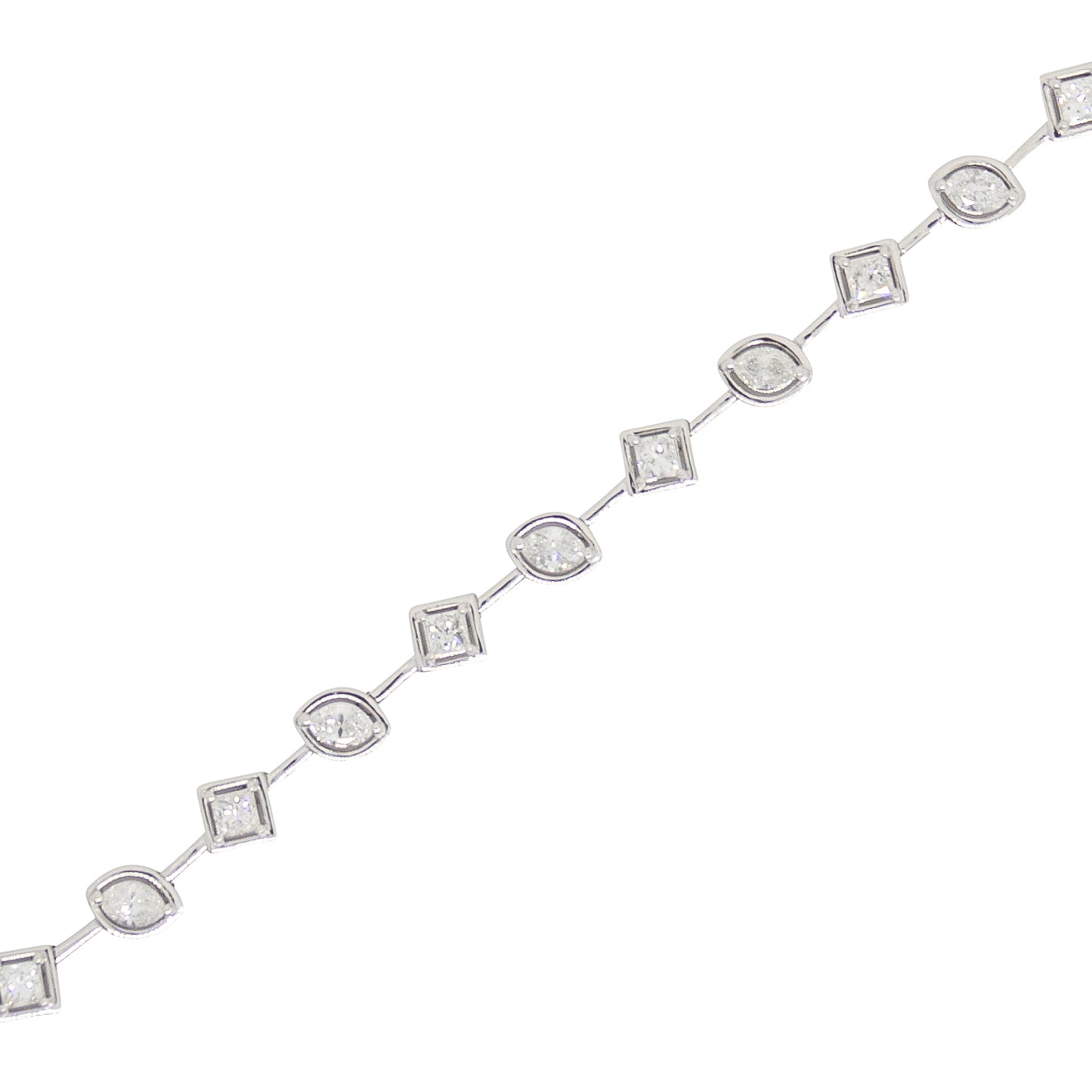Mixed-Cut Diamond Link Bracelet - TENNIS CLUB