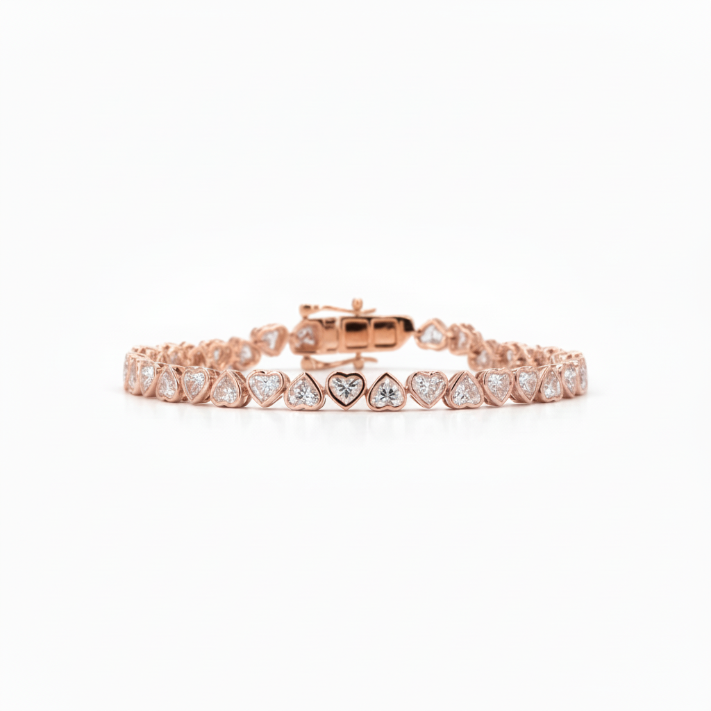 Bezel Hearts Lab Diamond Bracelet