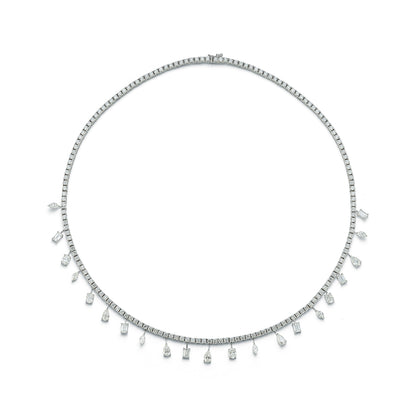 Mosaic Dangle Diamond Tennis Necklace