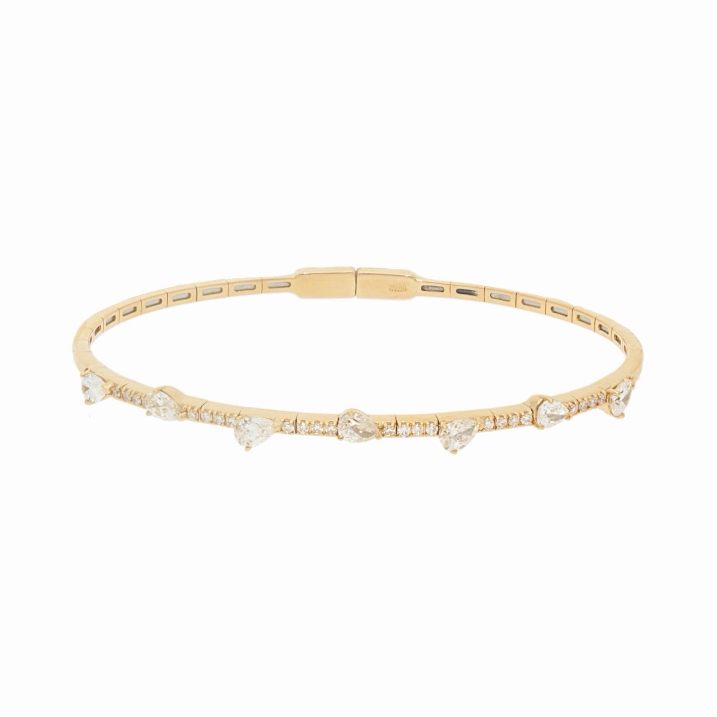 Alternating Diamond Pears Flexible Tennis Bracelet