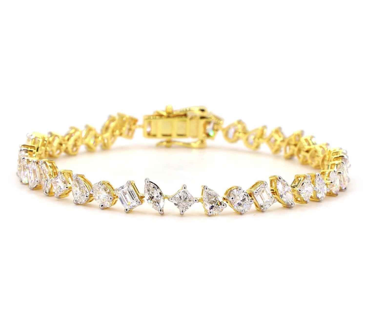 Tilted Fancy Shape Lab Diamond Bracelet