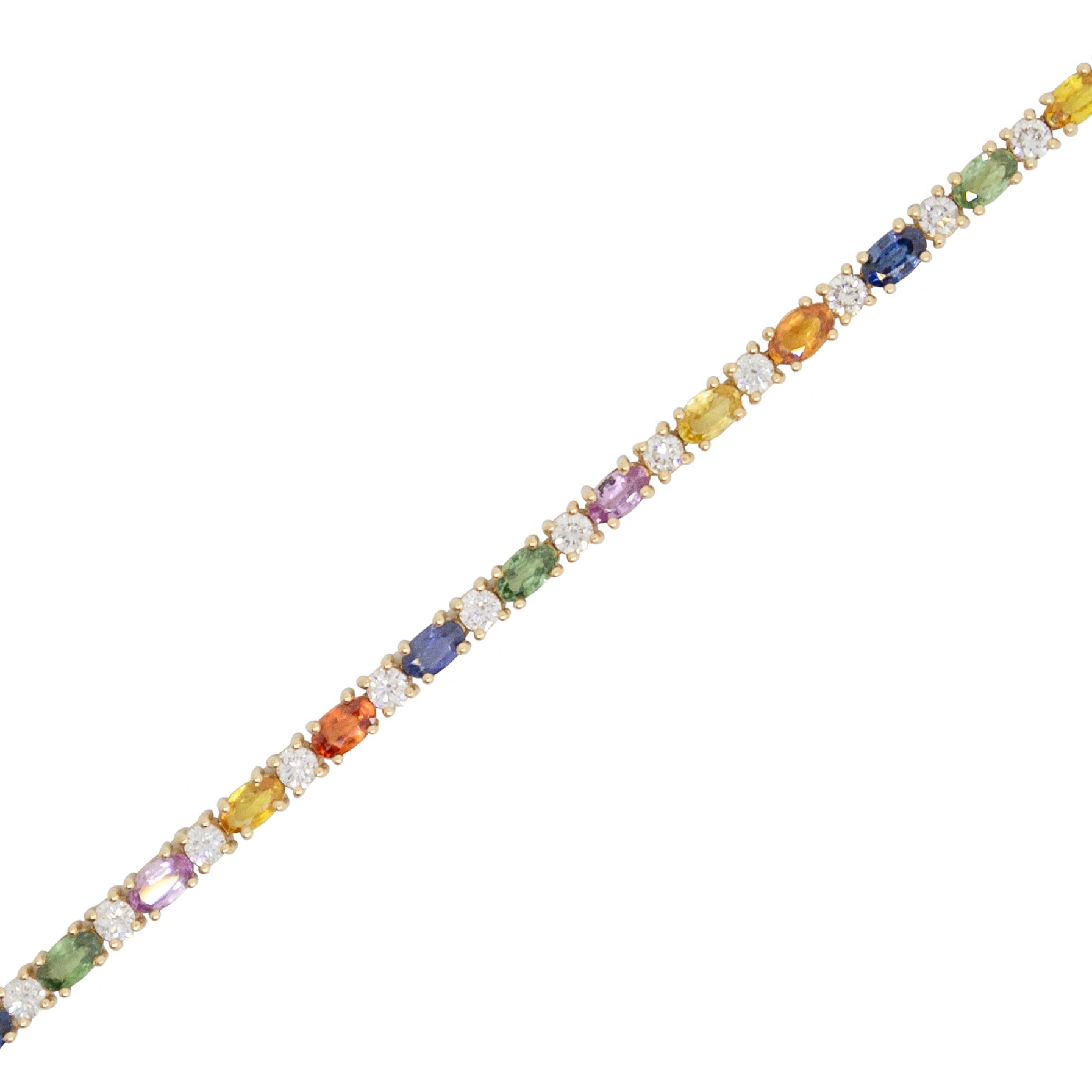 Oval Sapphire + Diamond Mix Bracelet - TENNIS CLUB