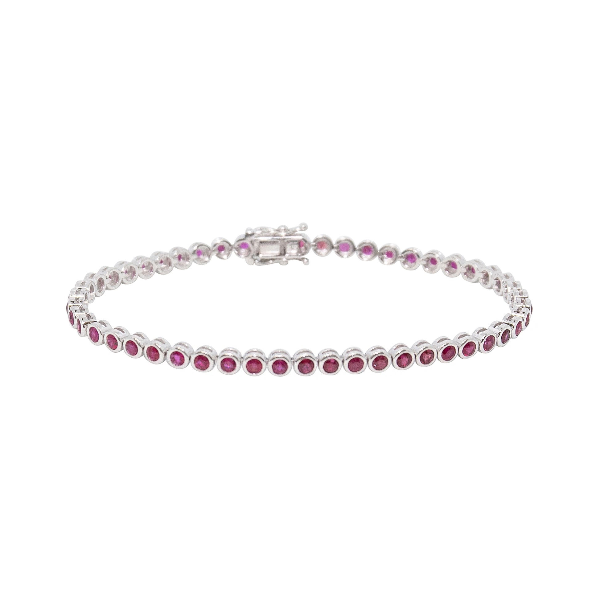 Bezel Set Ruby Tennis Bracelet - TENNIS CLUB