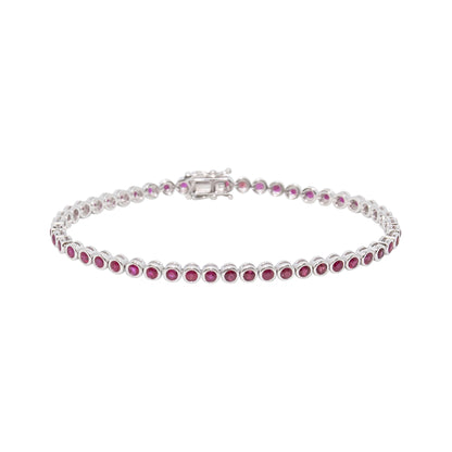 Bezel Set Ruby Tennis Bracelet - TENNIS CLUB