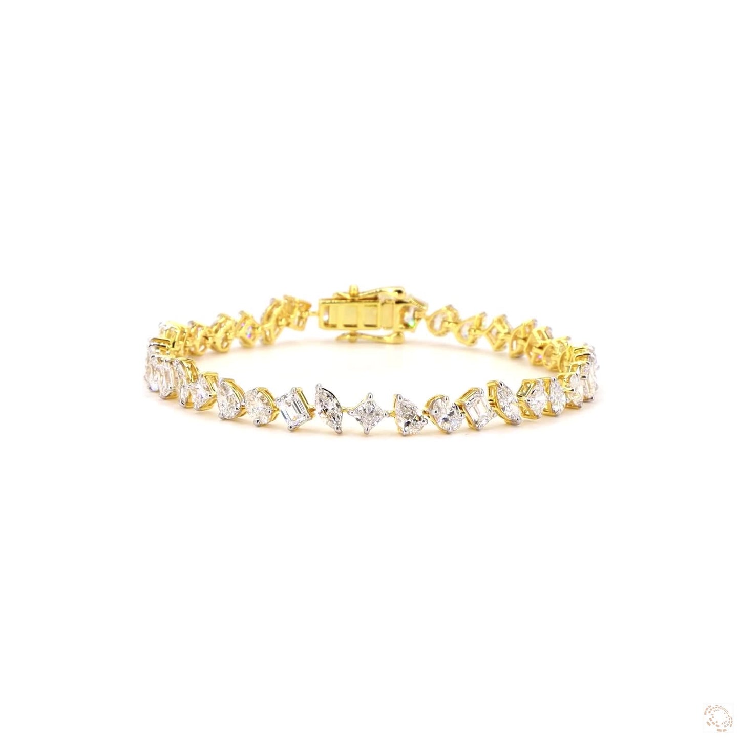 Tilted Fancy Shape Lab Diamond Bracelet - TENNIS CLUB