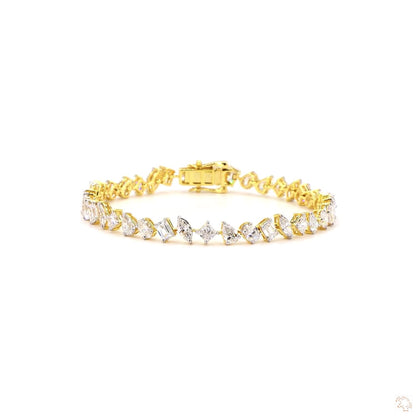 Tilted Fancy Shape Lab Diamond Bracelet - TENNIS CLUB