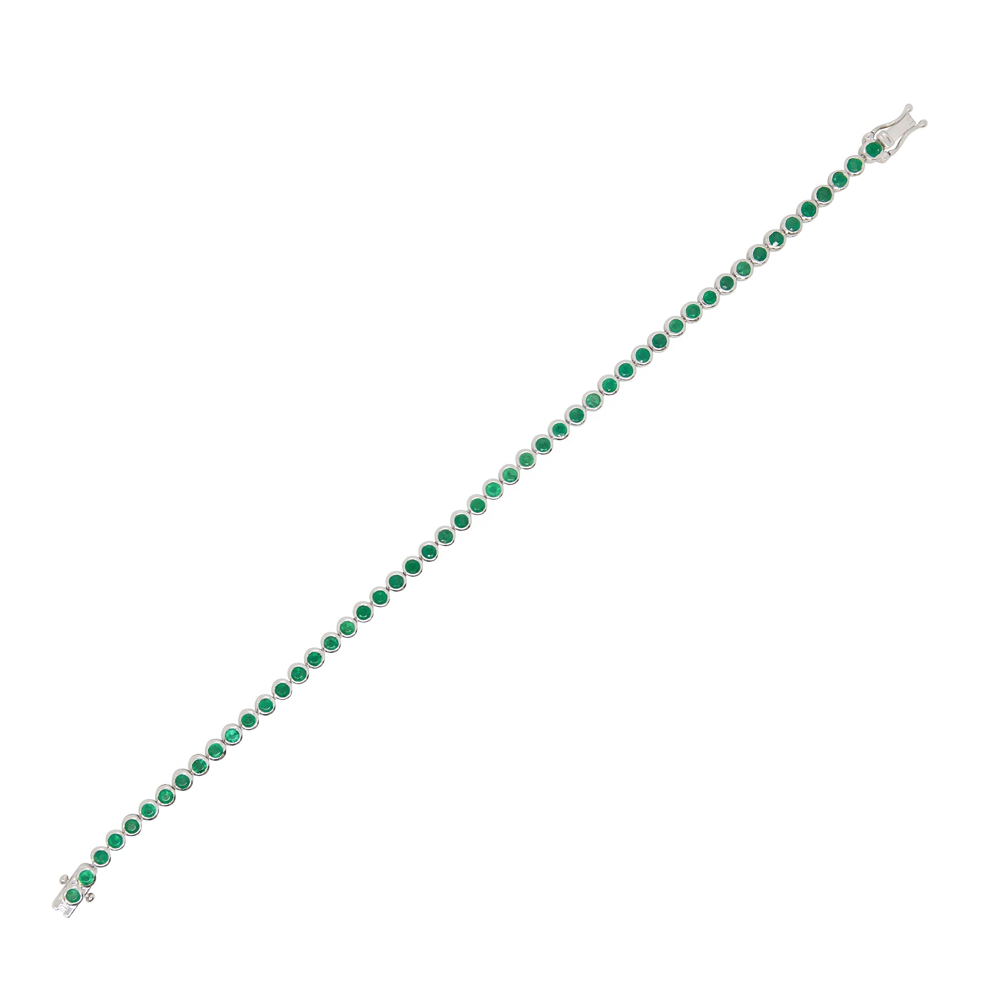 Bezel Set Emerald Tennis Bracelet - TENNIS CLUB
