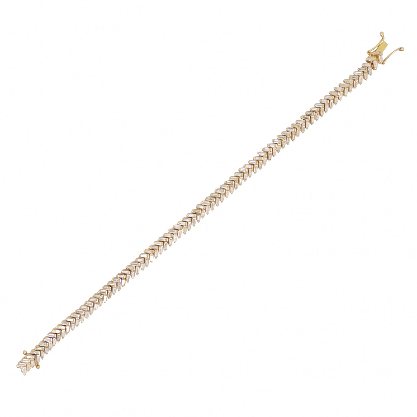 Diamond Baguette Chevron Bracelet - TENNIS CLUB