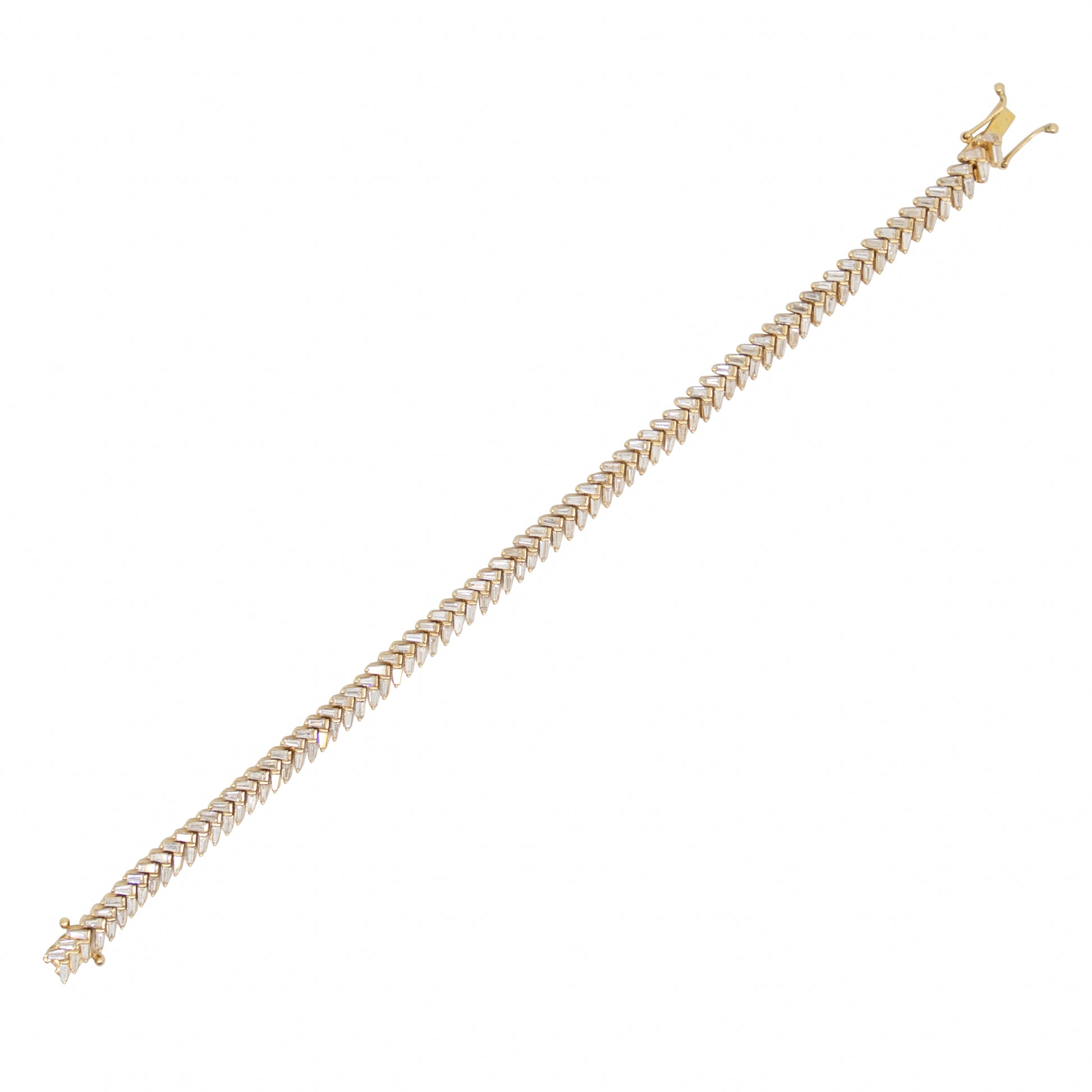 Diamond Baguette Chevron Bracelet - TENNIS CLUB