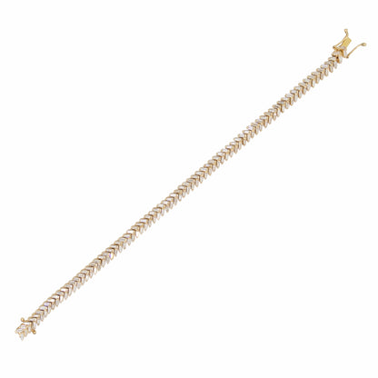 Diamond Baguette Chevron Bracelet - TENNIS CLUB