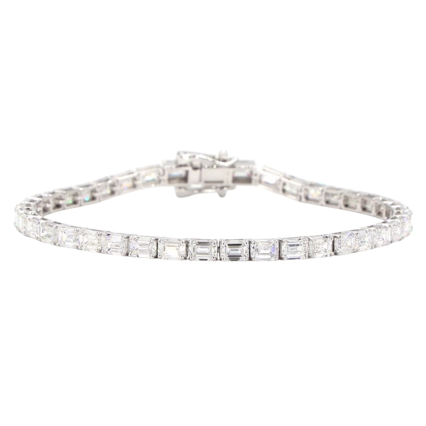 Large Baguette Lab Diamond Bracelet - TENNIS CLUB