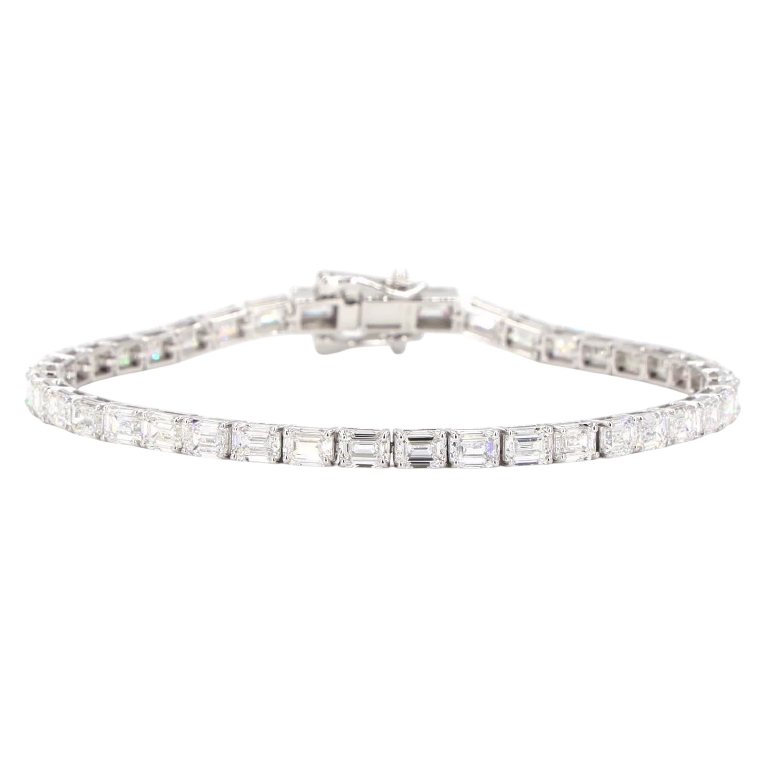 Large Baguette Lab Diamond Bracelet - TENNIS CLUB