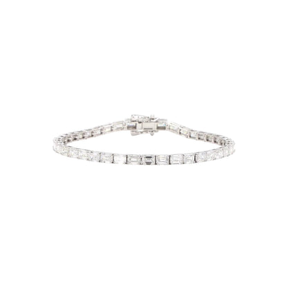 Large Baguette Lab Diamond Bracelet - TENNIS CLUB