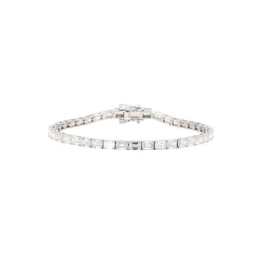 Large Baguette Lab Diamond Bracelet - TENNIS CLUB