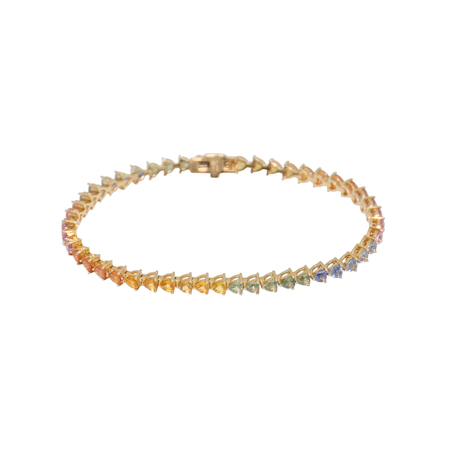Rainbow Hearts Sapphire Bracelet - TENNIS CLUB