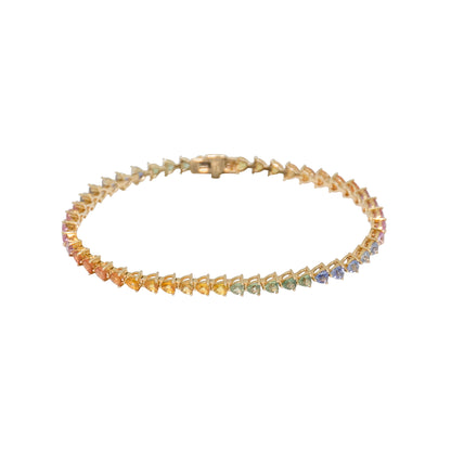 Rainbow Hearts Sapphire Bracelet - TENNIS CLUB