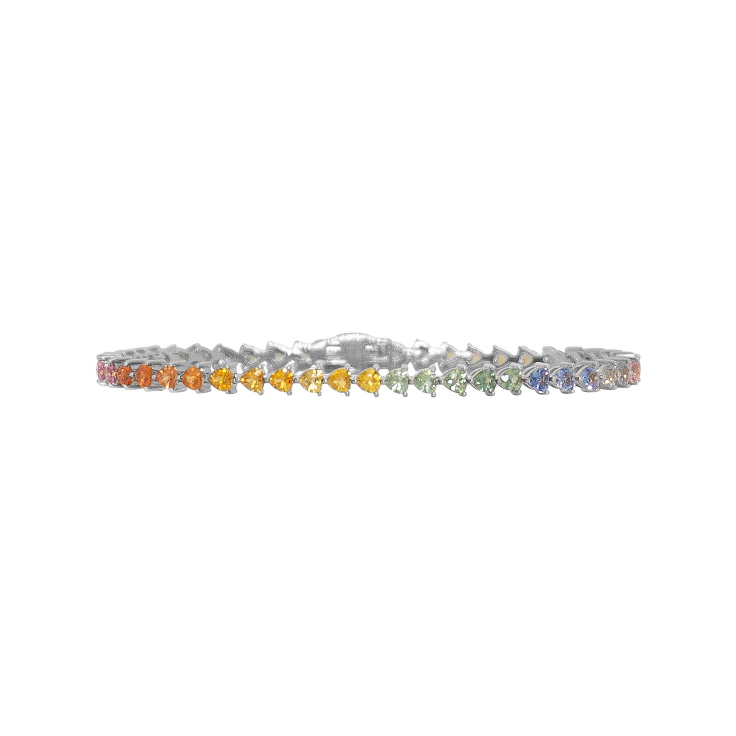 Rainbow Hearts Sapphire Bracelet - TENNIS CLUB
