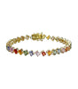 Rainbow Emerald Cut Sapphire Diagonal Bracelet