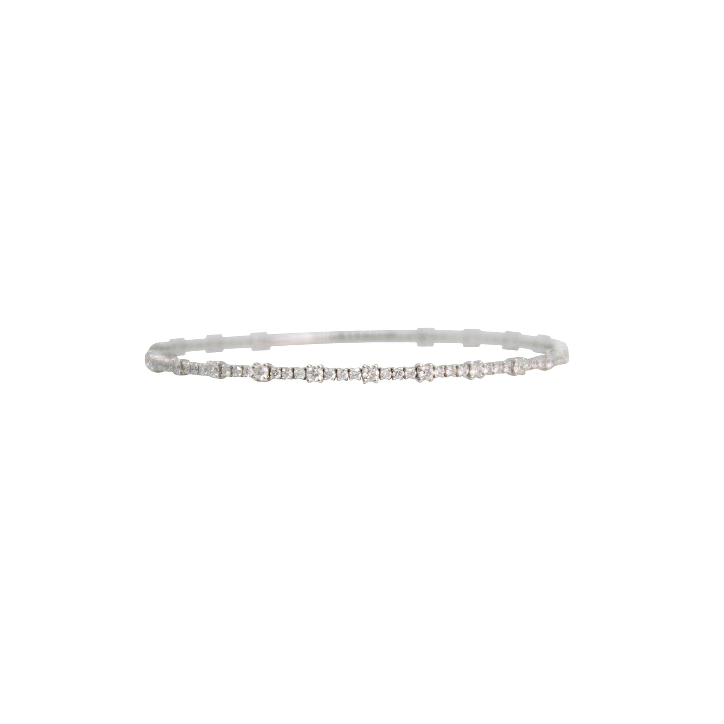 Diamond Round Station Flexible Tennis Bracelet - TENNIS CLUB