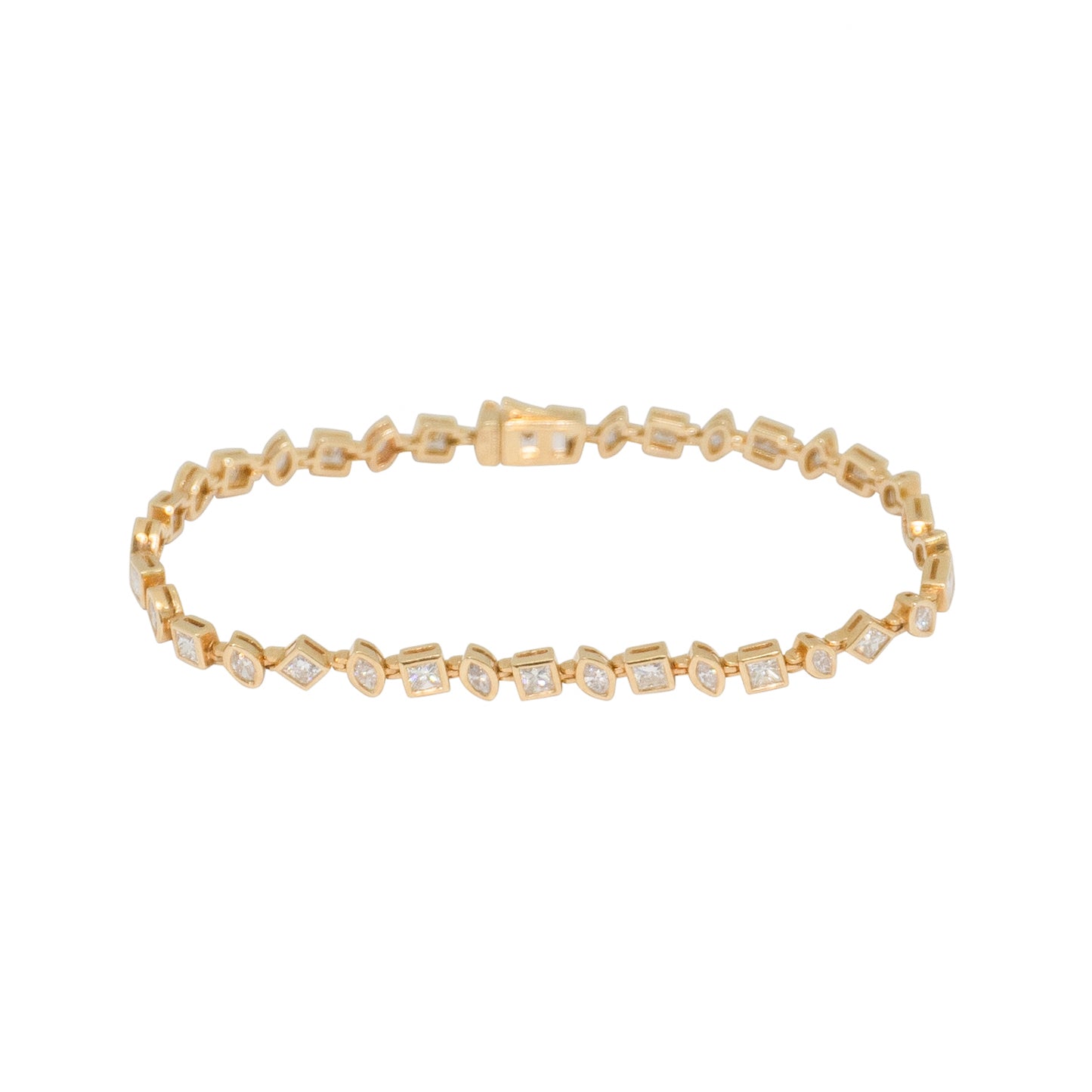 Multi Shape Diamond Bezel Bracelet - TENNIS CLUB