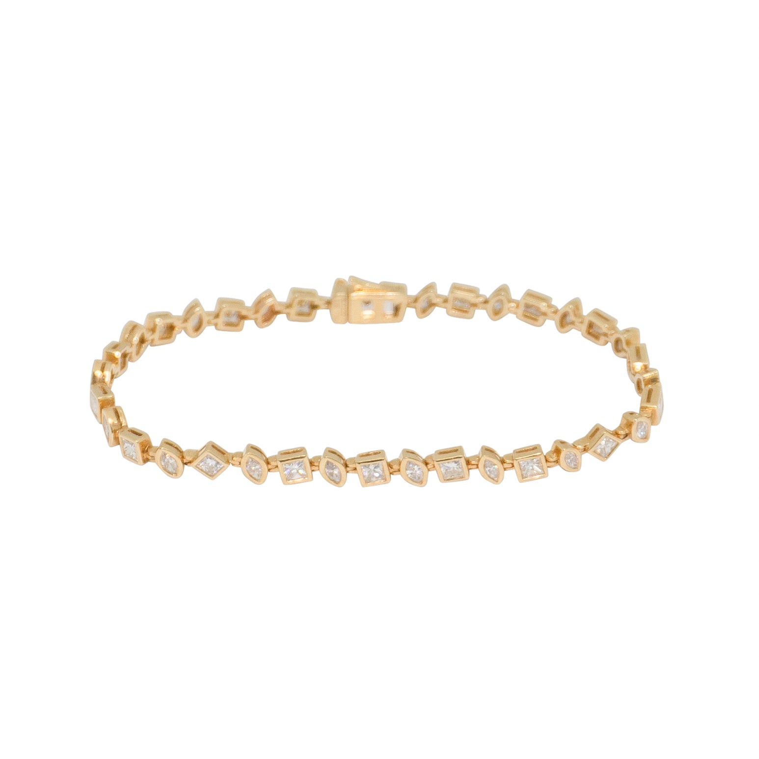 Multi Shape Diamond Bezel Bracelet - TENNIS CLUB