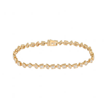 Multi Shape Diamond Bezel Bracelet - TENNIS CLUB