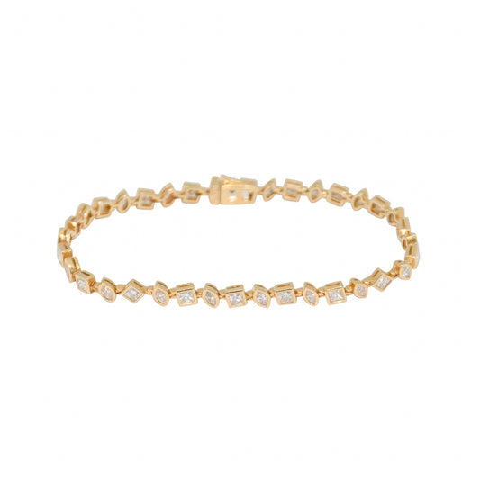 Multi Shape Diamond Bezel Bracelet