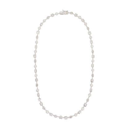 Mixed Shape Diamond Bezel Necklace