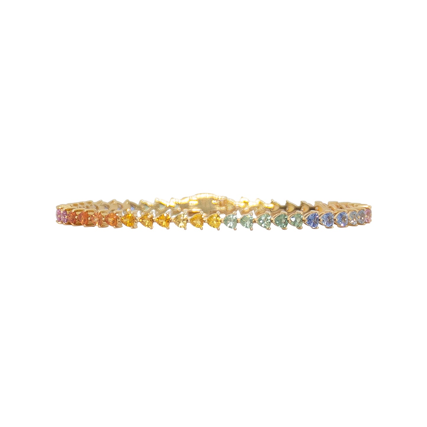 Rainbow Hearts Sapphire Bracelet - TENNIS CLUB