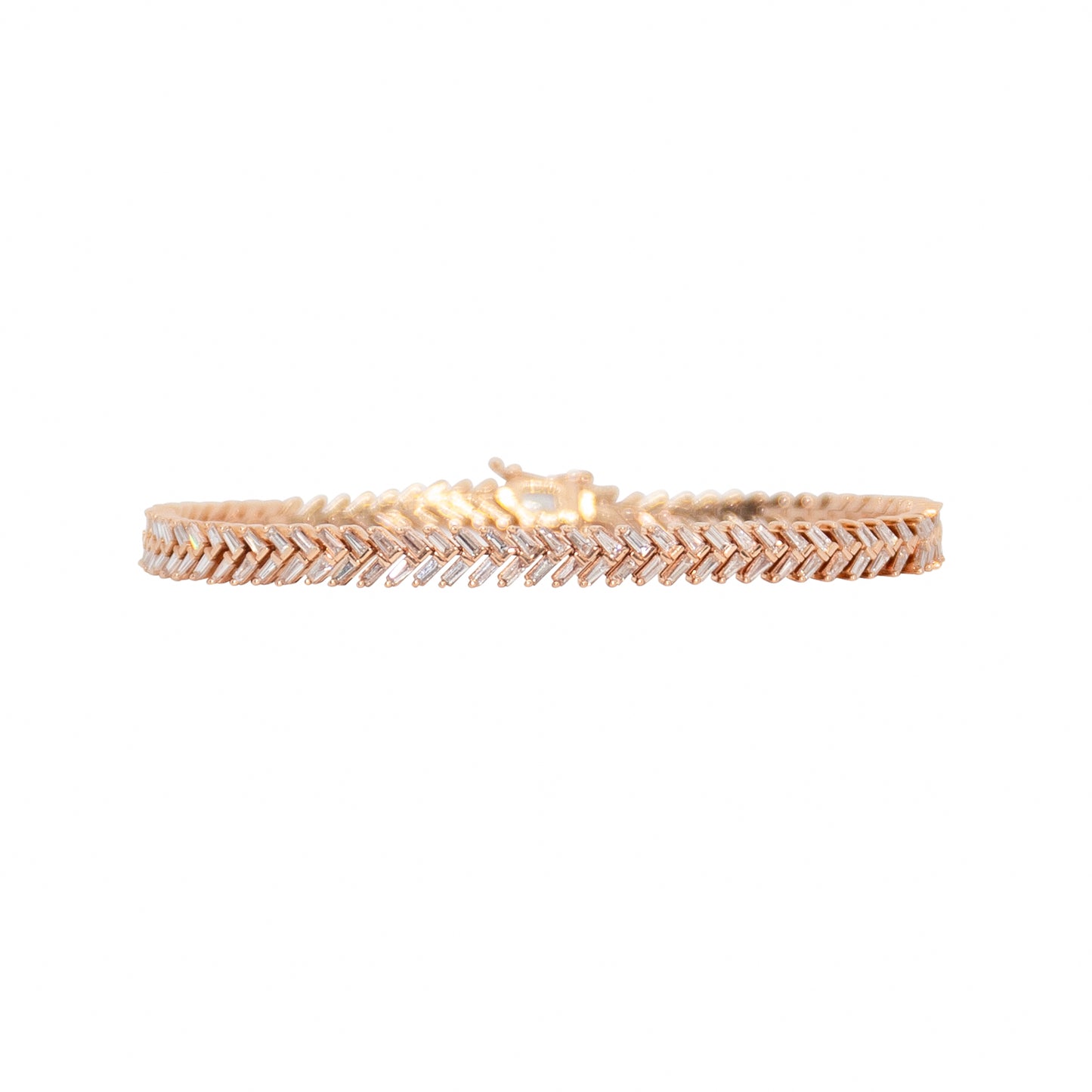 Diamond Baguette Chevron Bracelet - TENNIS CLUB