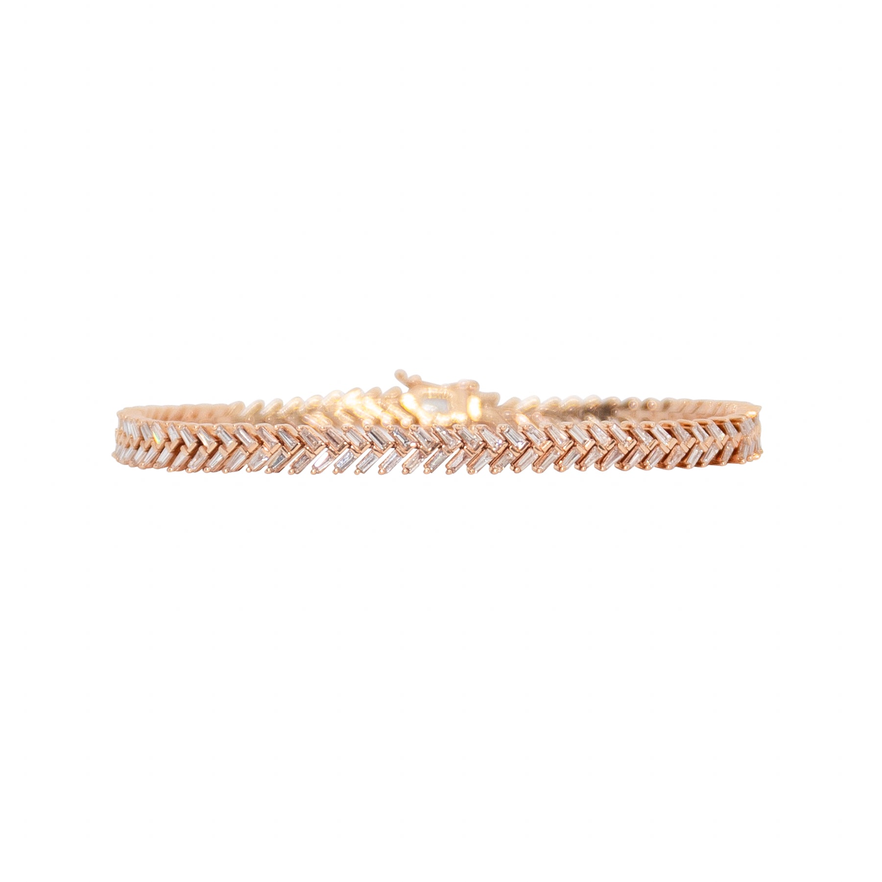 Diamond Baguette Chevron Bracelet - TENNIS CLUB