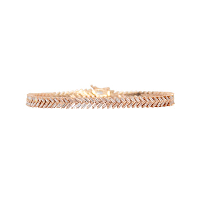 Diamond Baguette Chevron Bracelet - TENNIS CLUB
