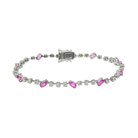 Pink Sapphire + Diamond Bracelet