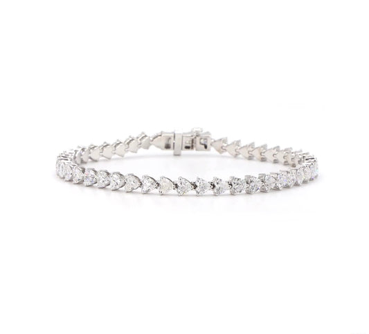 Horizontal Hearts Lab Diamond Bracelet - TENNIS CLUB