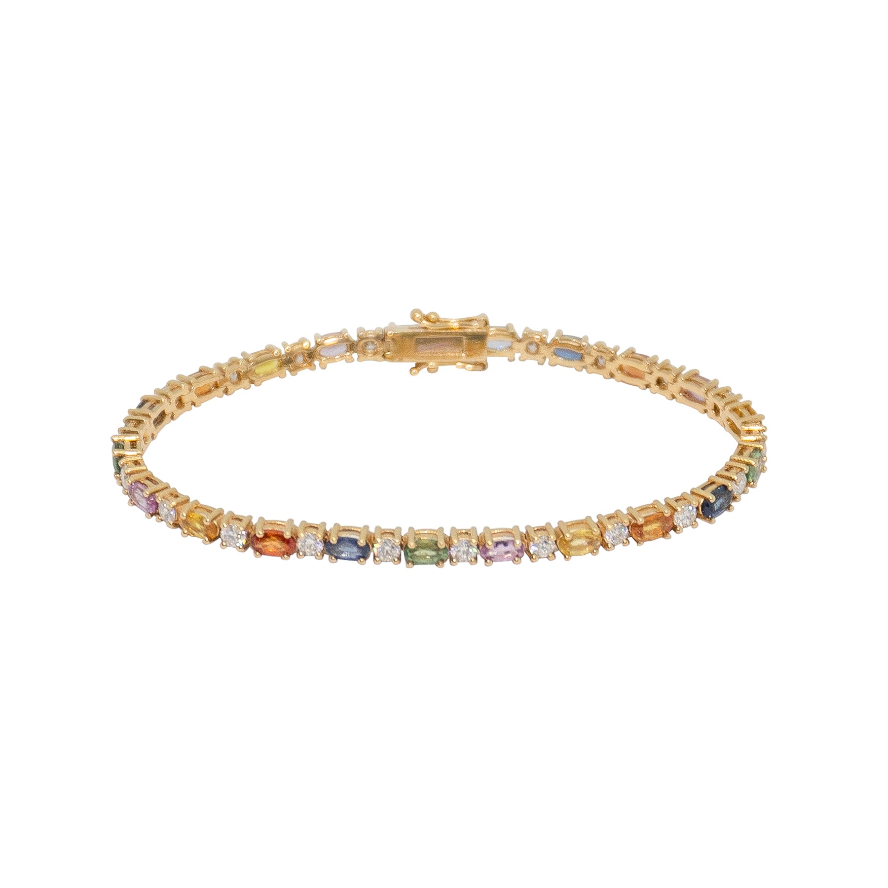 Oval Sapphire + Diamond Mix Bracelet