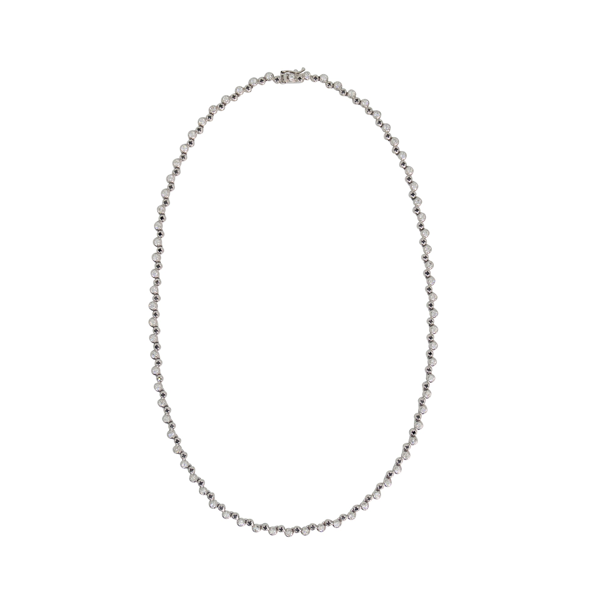 Alternating Buttercup Diamond Tennis Necklace - TENNIS CLUB