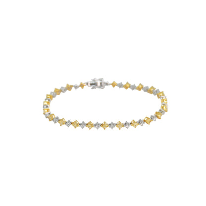 Yellow & White Diamond Tennis Bracelet - TENNIS CLUB