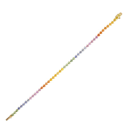 Oval Sapphire + Diamond Mix Bracelet - TENNIS CLUB