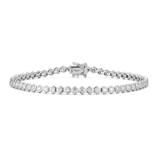 Honeycomb Diamond Tennis Bracelet