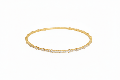 Diamond Round Station Flexible Tennis Bracelet