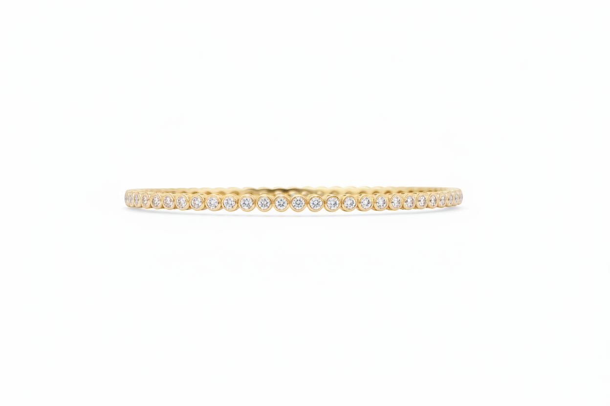 Bezel Set Diamond Flexible Tennis Bracelet - TENNIS CLUB